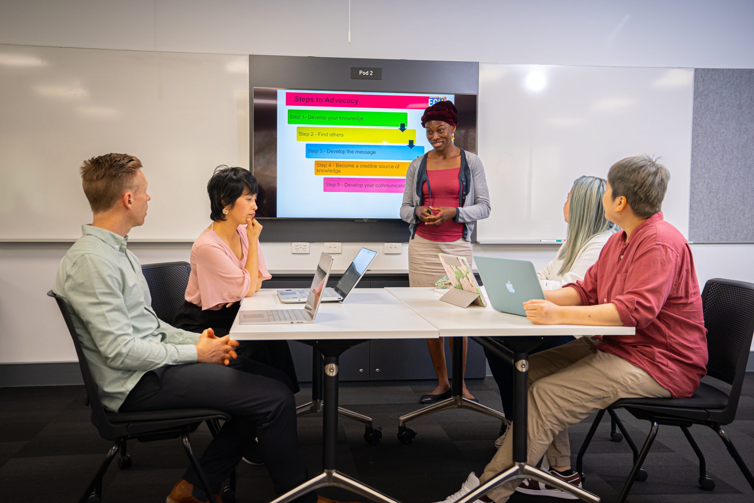 Students in a classroom.